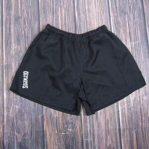 Olympus Mens 27 Black Sweat Shorts Rugby Training Elastic Waist Casual Athletic
